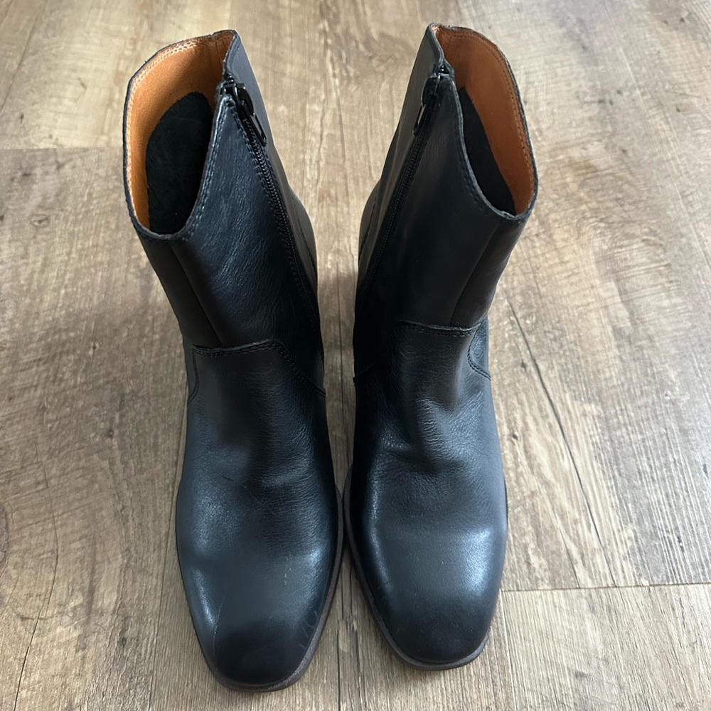 Black Leather Ankle Boots